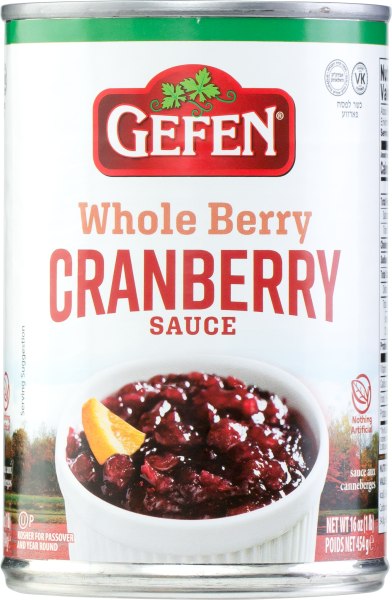 Whole Berry Cranberry Sauce Tinned 'Gefen'