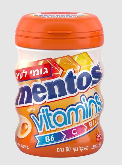 Gum SF Citrus With Vitamins Curvy Bottle 'Mentos' NETT!