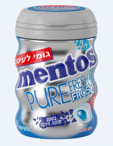 Gum SF Strong Mint Curvy (Silver) Bottle 'Mentos' NETT!