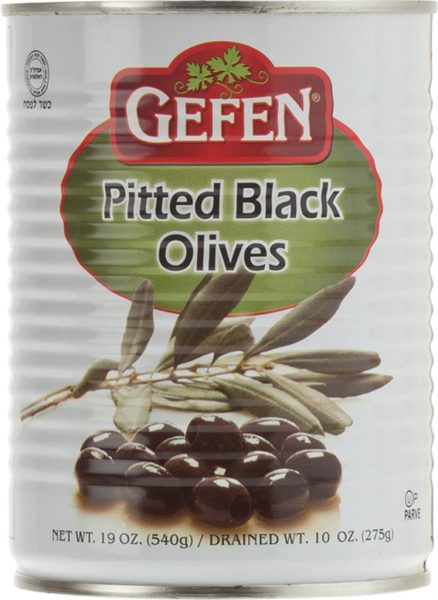 Pitted Black Olives Tin 'Gefen'