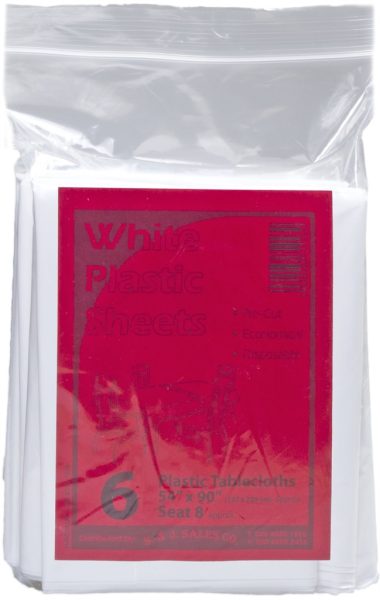 Plastic Tablecloth White 54'/90' Bags 'Eazee'