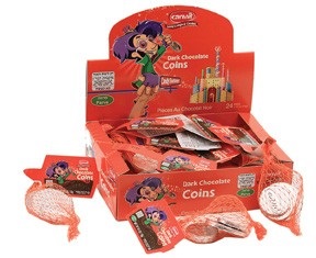 Choc. Coins Brown Outer (Parve) 'Carmit'