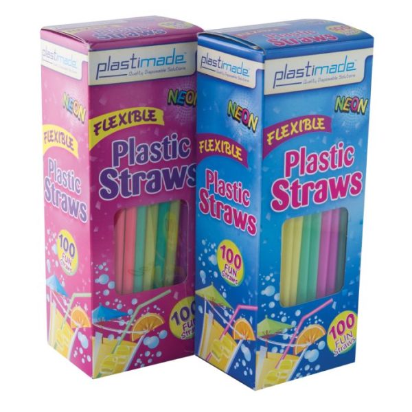 Neon Color Flex Straws 'Plastimade' NETT!