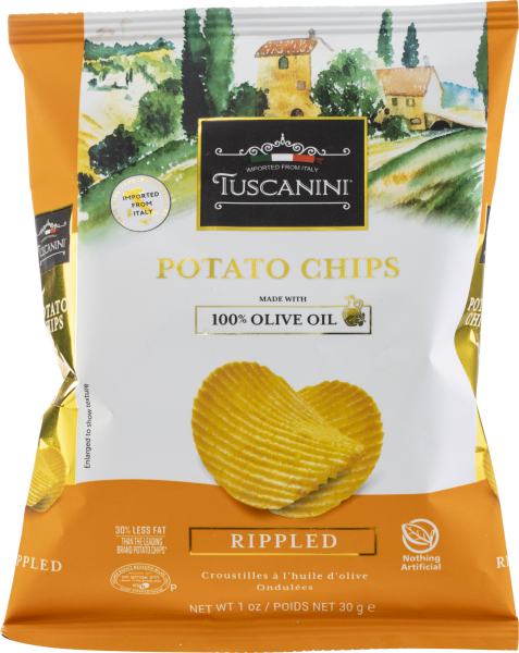 Potato Chips (Yellow) Rippled Olive Oil Snack Pack 'Tuscanini' NETT!