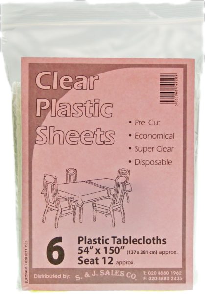 Plastic Tablecloth Clear 54'/150' Bag 'Eazee' NETT!