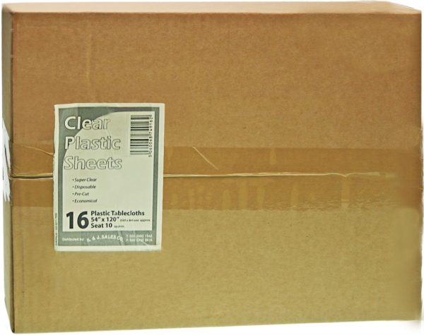 Plastic Tablecloth Clear 54'/120' In Box 'Eazee' NETT!