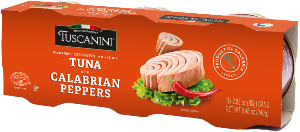 Tuna Solid Light Steak In Oil W/Calabrian Pepper Can (x3) 'Tuscanini' NETT!