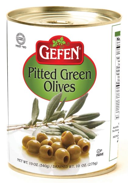Pitted Green Olives Tin 'Gefen'