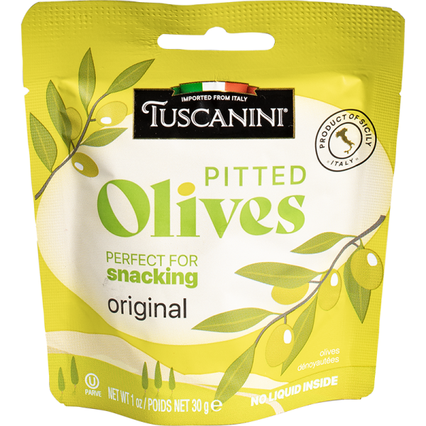 Pitted Olives - Snack Pouch 1oz Original 'Tuscanini' NETT!