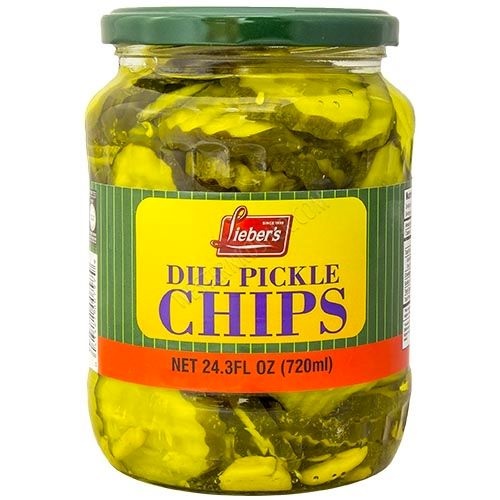 Dill Pickle Chips In Glass Jar 'Liebers'