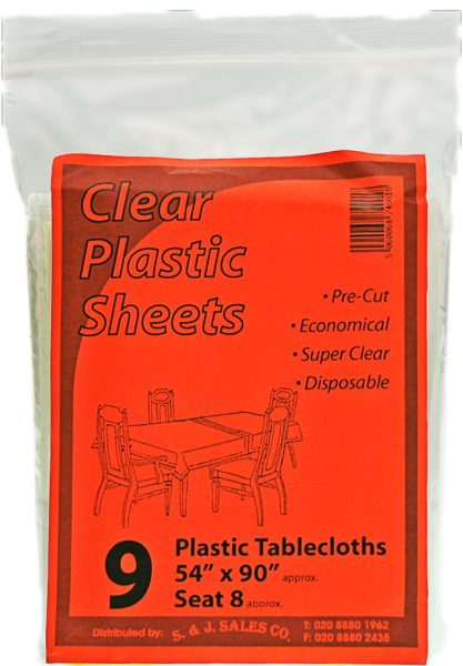 Plastic Tablecloth Clear 54'/90' Bag 'Eazee' NETT!