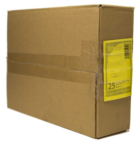 Plastic Tablecloth White 54'/72' In Box 'Eazee'