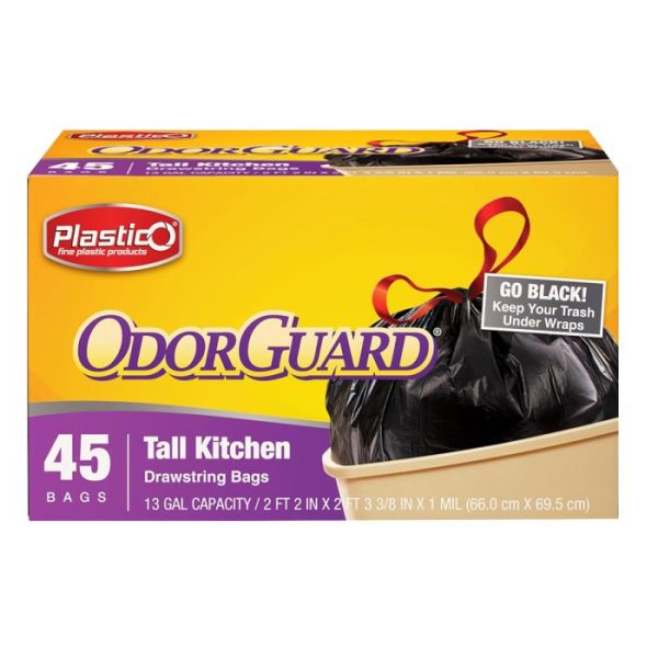 OdorGuard Black Bags 13gal 'Plastico' NETT!